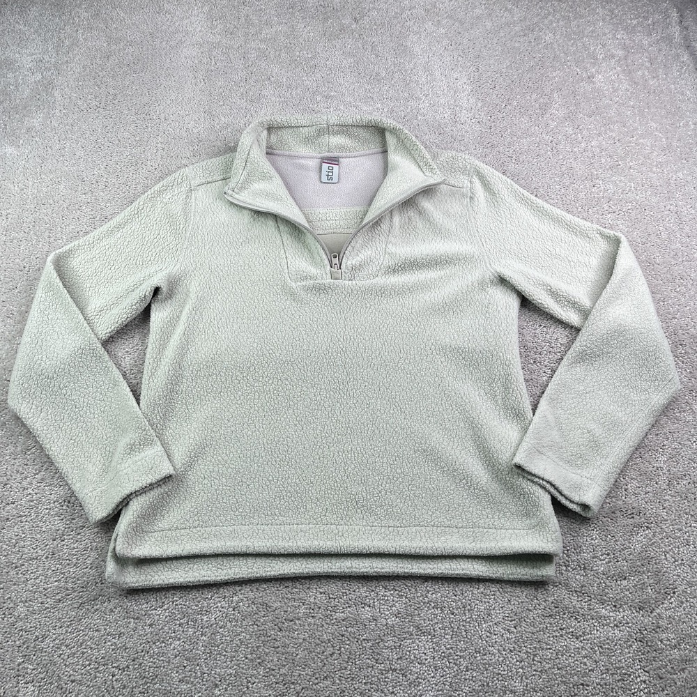 Stio Sweater Womens Medium Grey Fleece Quarter Zip Pullover Sweatshirt
